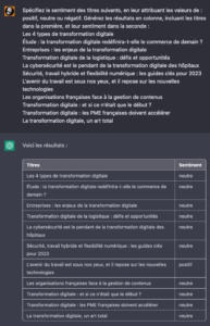 analyse des sentiments du contenu - SEO