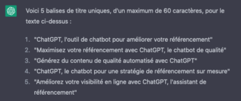 Générer des titres pour le contenu de votre page - SEO